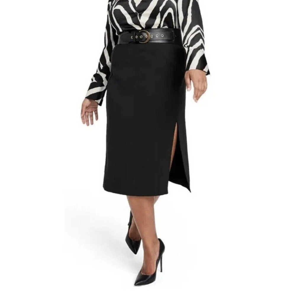 Sergio Hudson x Target Womens Size 4X High-Waist Slited Pencil Skirt Black